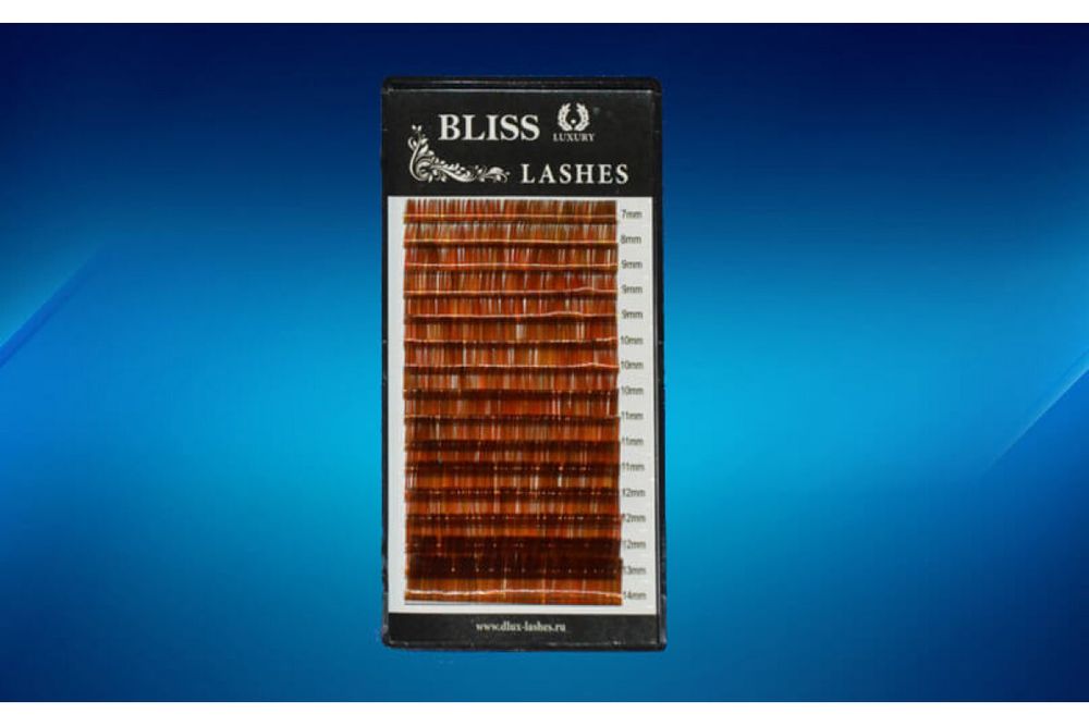 Синие колорированные ресницы Bliss MIX - 16 линий