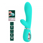 Вибратор-кролик Thomas Super Soft (20 см) бирюзовый