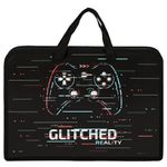 Папка на молнии с ручками ЮНЛАНДИЯ А4, 1 отделение, пластик, ширина 40 мм, "Glitched", 270948