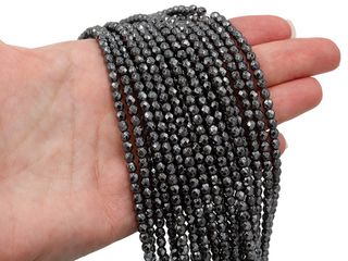 Нить бусин из гематита 3,8мм, огранка