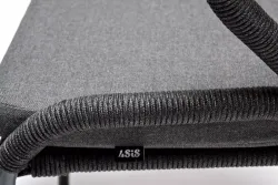 "Венето" обеденная группа на 6 персон со стульями "Милан", каркас темно-серый, роуп темно-серый