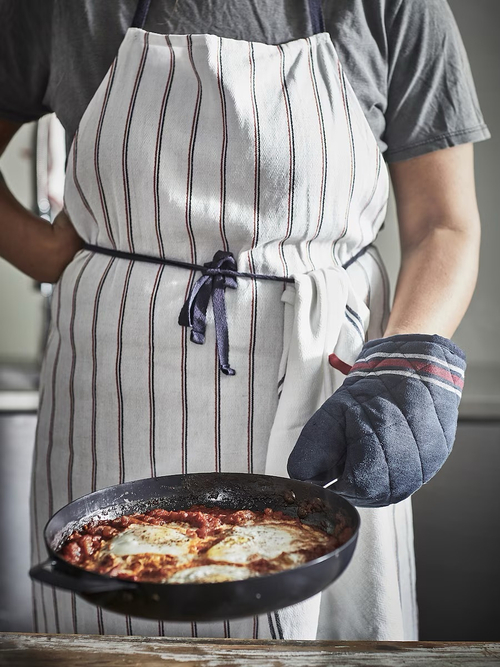 ХИЛЬДЕГУН HILDEGUN Кухонный фартук 63x84 см, белый/полоска