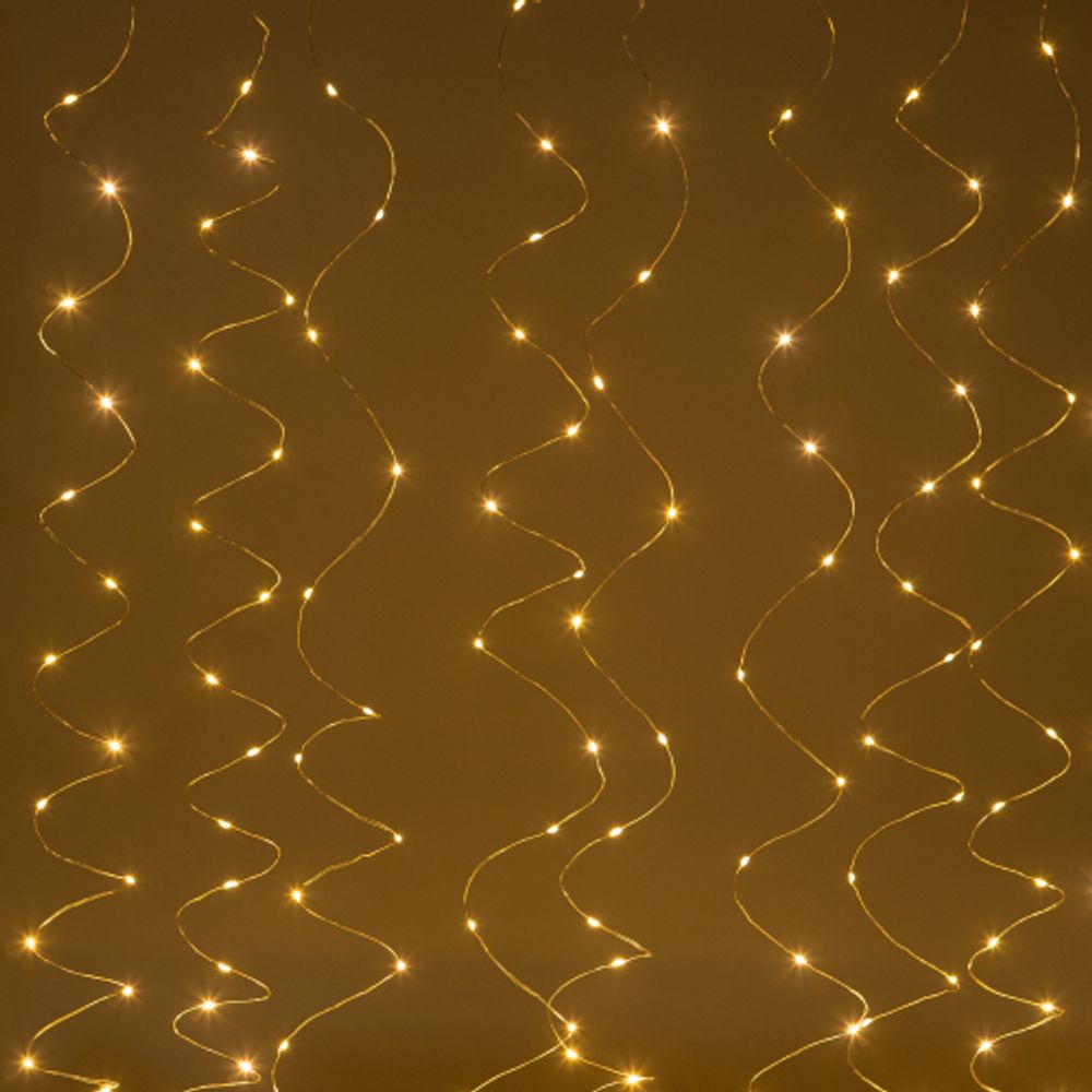 Светодиодная новогодняя гирлянда ЭРА ЕGNIG - ZW занавес с пультом 3*3 м теплый белый 300 LED | Гирлянды