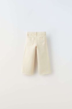 ZARA ДЖИНСЫ В МОРСКОМ СТИЛЕ, ЭКРЮ