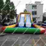 Надувной водный батут с бассейном «Весёлый спуск», 13,5*5*5 м