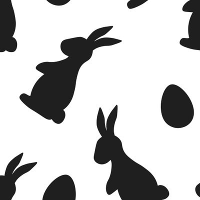 Пасхальные кролики и яйца силуэты