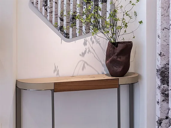 Консоль 4606, 150х84 см, дерево, металл, экокожа