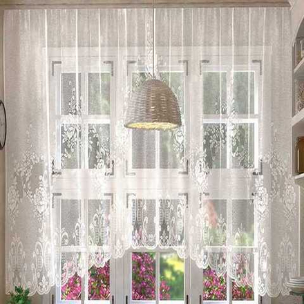 Занавеска "Л. А579Р", цвет белый, на шторной ленте, Беларусь.