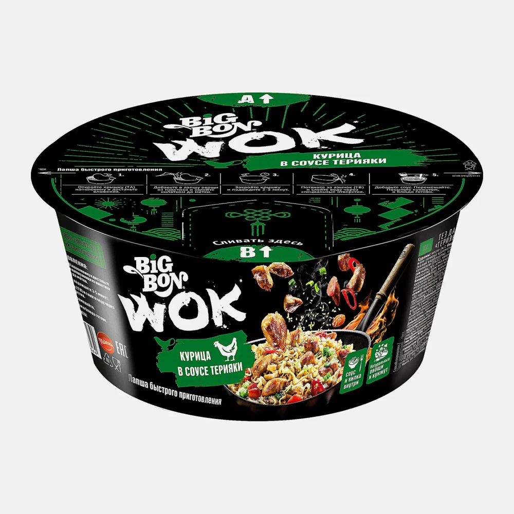 Лапша Bigbon Wok Курица в соусе Терияки 85г