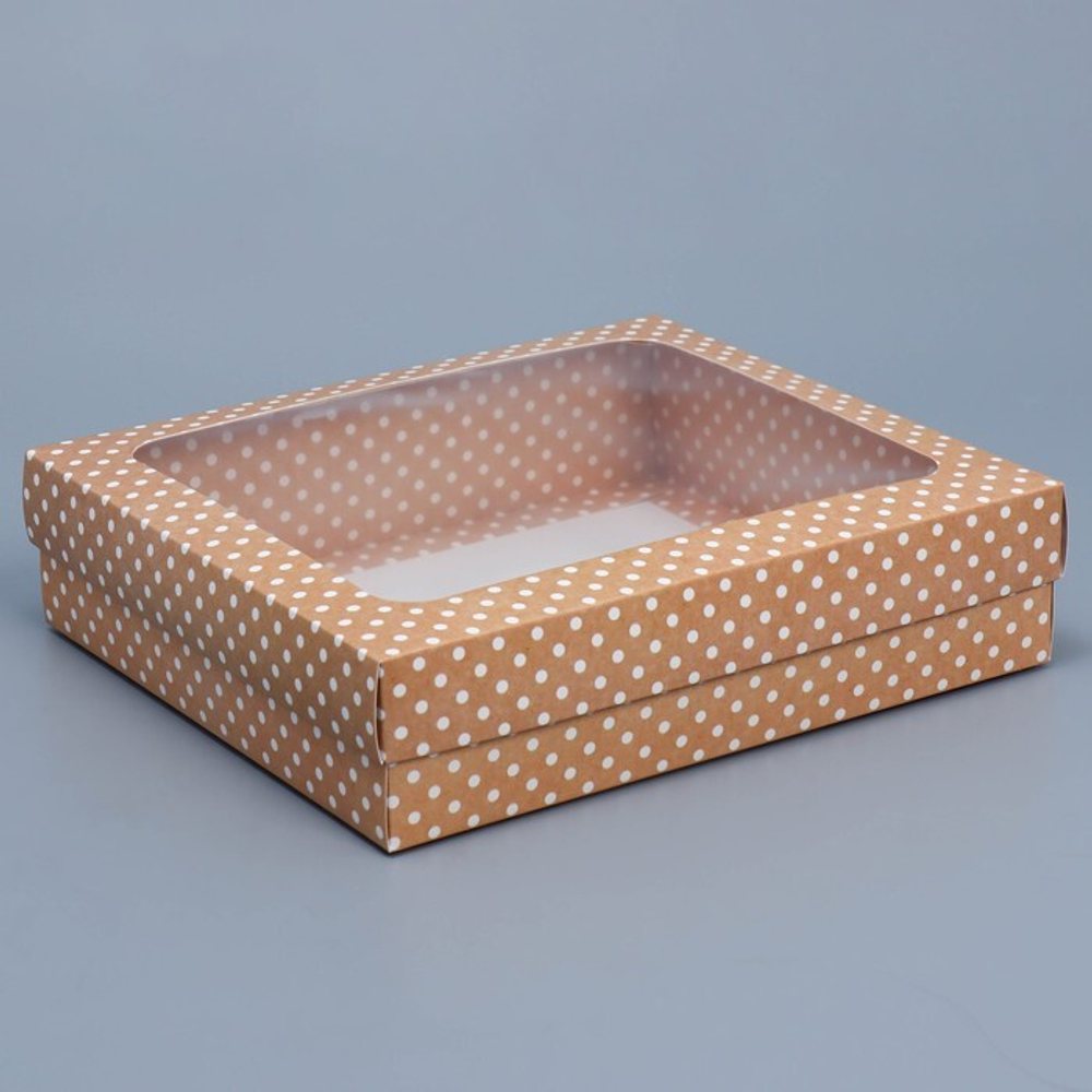 Коробка подарочная «Горошек» , 23.5 × 20.5 × 5.5 см