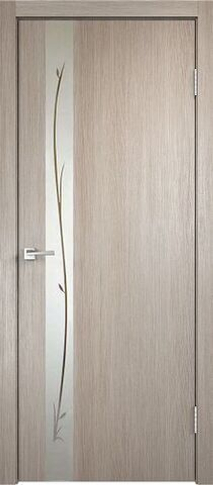 Межкомнатная дверь Velldoris Smart Z1 PO Зеркало веточки серебро Капучино