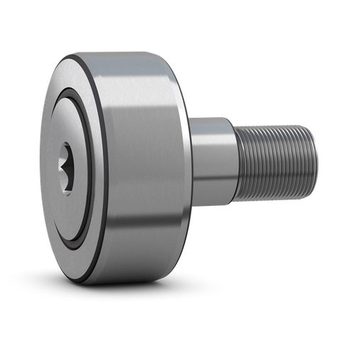 Опорный ролик с цапфой на основе роликоподшипника с эксцентриковым кольцом, встроенным уплотнением и элементами для повторного смазывания NUKRE 35 A