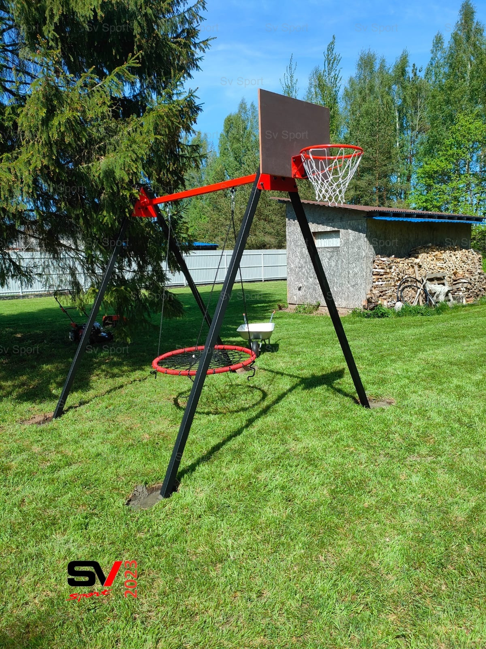 Монтаж уличных качелей Sv Sport