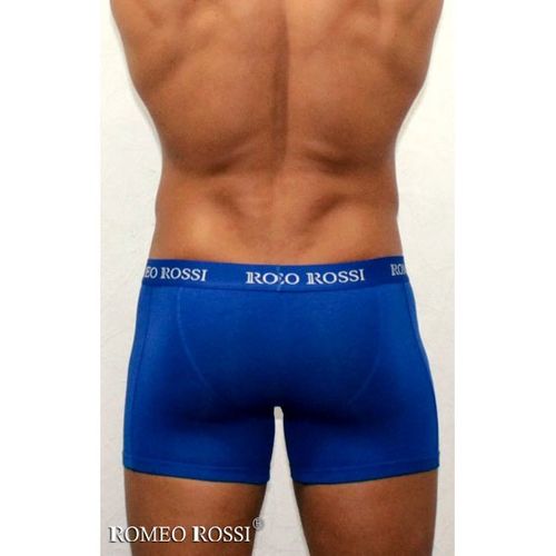 Мужские трусы боксеры удлиненные c резинкой Romeo Rossi синие RR7001-09