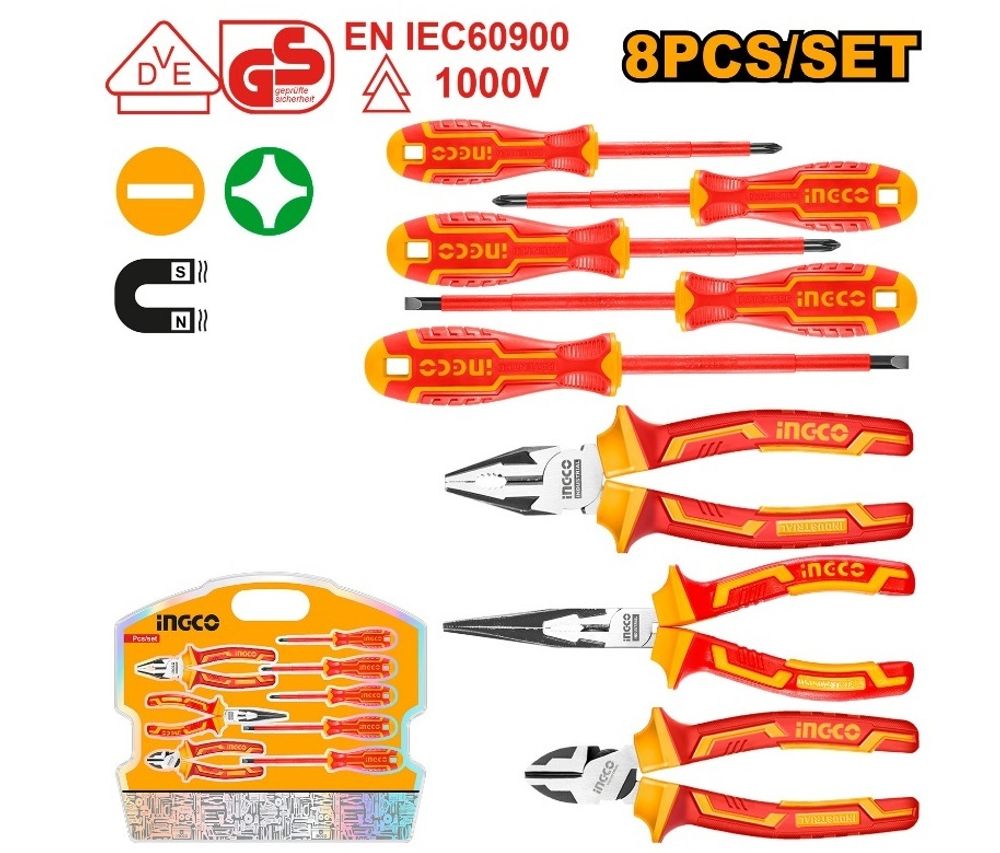 Набор диэлектрического инструмента INGCO HKIST3081 INDUSTRIAL 8 шт.
