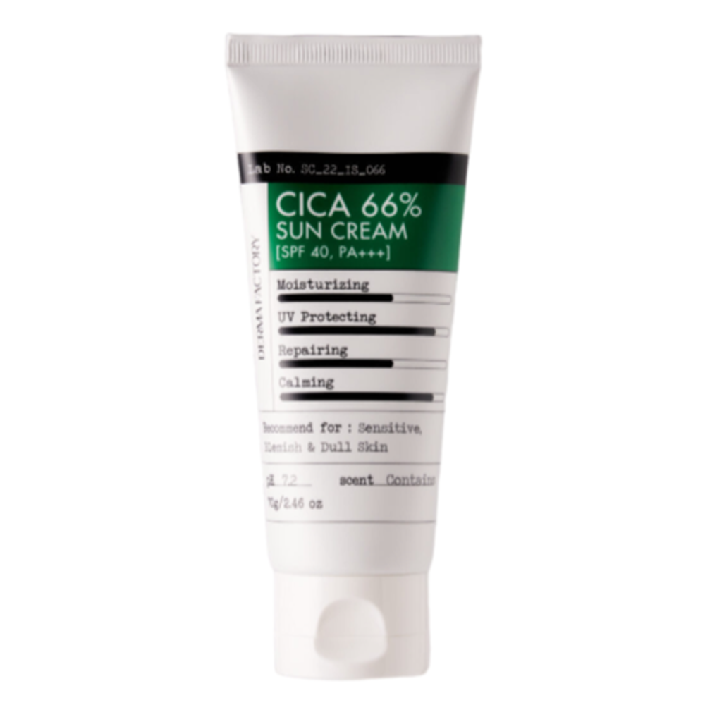 Derma Factory Крем для лица с экстрактом центеллы азиатской - Cica 66% sun cream SPF40 PA+++, 70мл