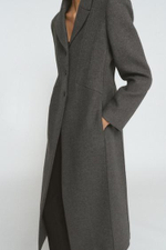 Мантеко шерстяной пальто, облегающий силуэт, ZW COLLECTION LIMITED EDITION