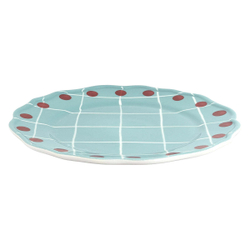 Тарелка обеденная Bitossi Home Light Blue Red Dots (27 см)