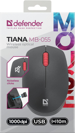 Беспроводная оптическая мышь DEFENDER Tiana MB-055 черная,1000dpi,бесшумная