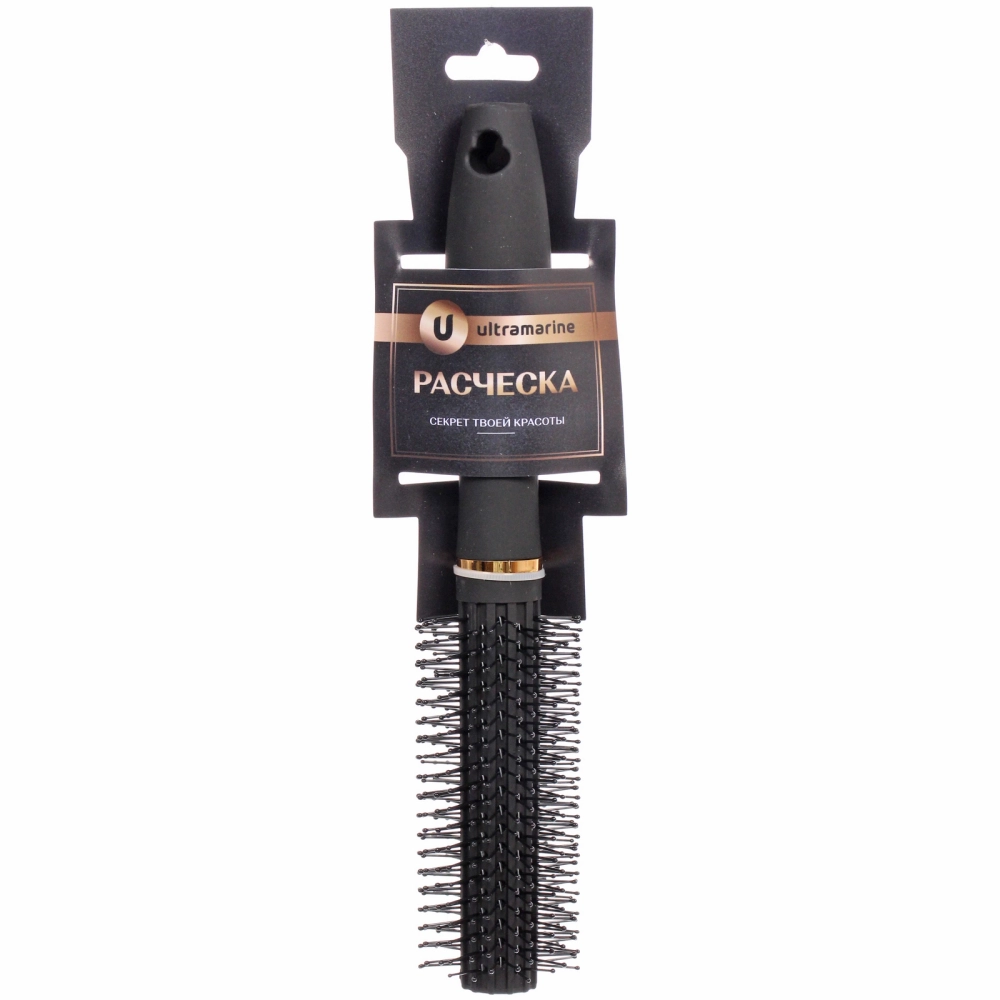Расческа массажная брашинг «СЕКРЕТ ТВОЕЙ КРАСОТЫ», цвет черный, матовое покрытие, 4*22см