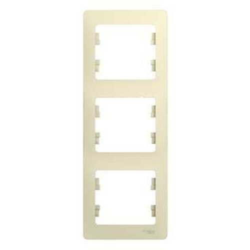 Рамка 3-постовая вертикальная GLOSSA бежевый Schneider Electric