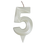 Свечи-цифры «Грань» в цвете белый жемчуг 7 см, 1 шт.