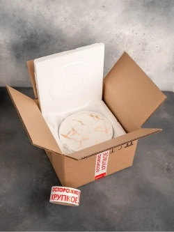 Набор посуды 6 тарелок белый мрамор 20 см