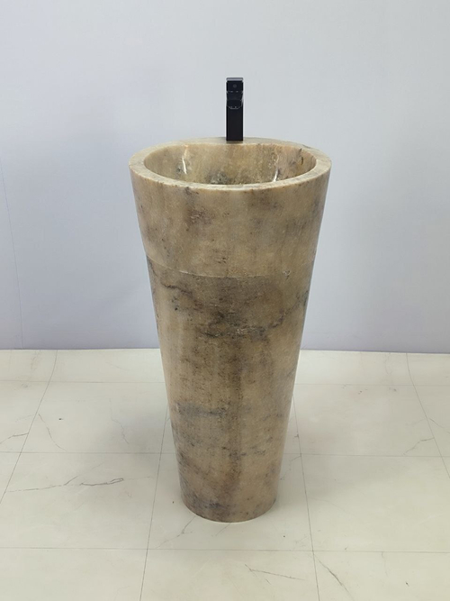 Раковина напольная из оникса Yellow ON-66251 45*45*90 из натурального камня