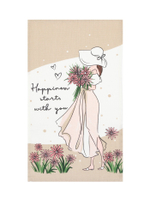 Набор кухонных полотенец Доляна Happiness, 35×60 см -2 шт., 100% хлопок, вафля 160 г/м²