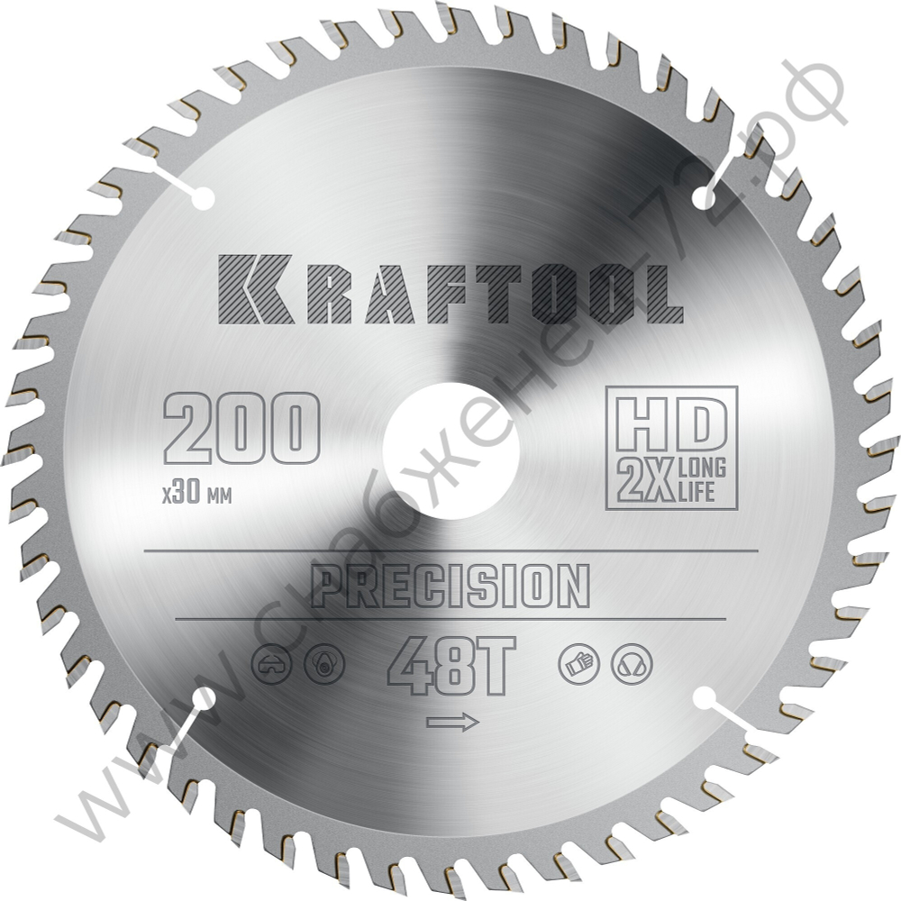 KRAFTOOL PRECISION 200х30мм 48Т, диск пильный по дереву