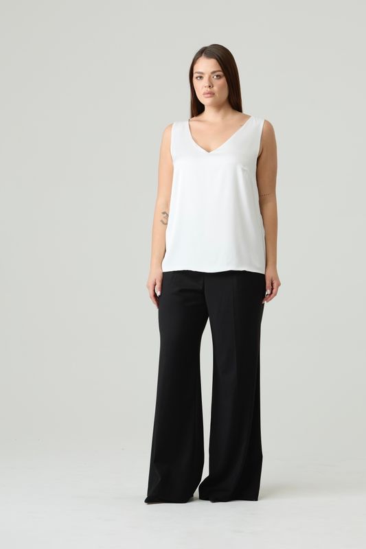 Топ двухслойный на широких бретелях, молочный