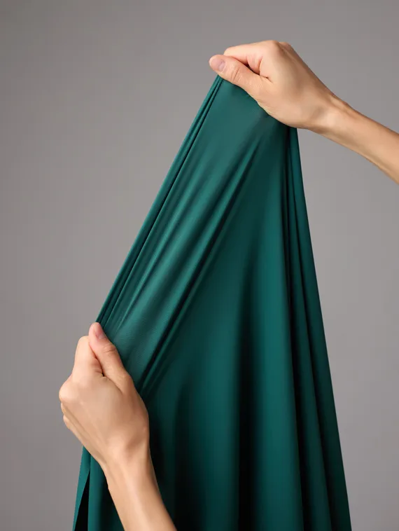 Микрофибра бельевая, эффект хлопка, Турция, зеленый (мерный лоскут)