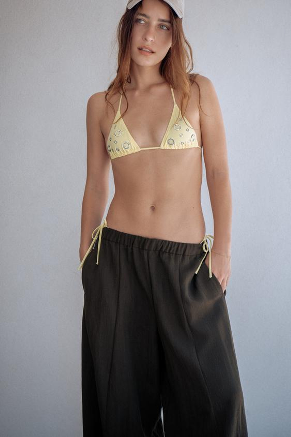 ZARA БРЮКИ BARREL — ZW COLLECTION, КОРИЧНЕВЫЙ
