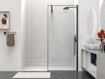 Душевая перегородка Волк-Ин (Walk-In) VSW-1HS900CLB, 900*2000, черный матовый, стекло прозрачное