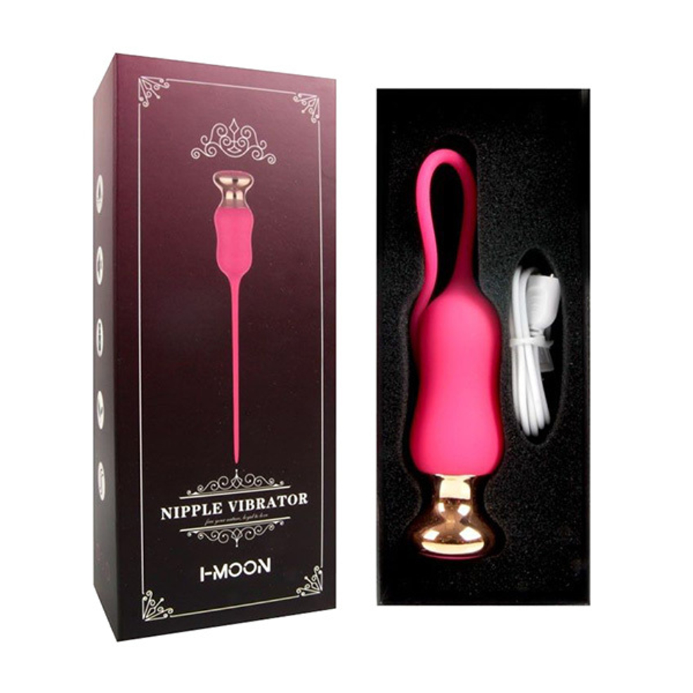Розовый тонкий стимулятор 23см I-Moon Nipple Vibrator MY-1702