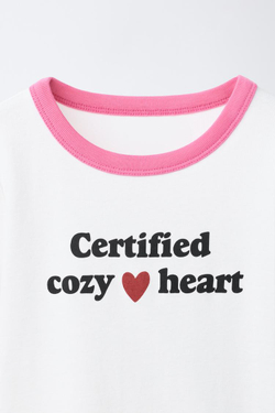 ZARA ФУТБОЛКА В РУБЧИК С КОНТРАСТНЫМ ТЕКСТОМ, ПАСТЕЛЬНО-РОЗОВЫЙ