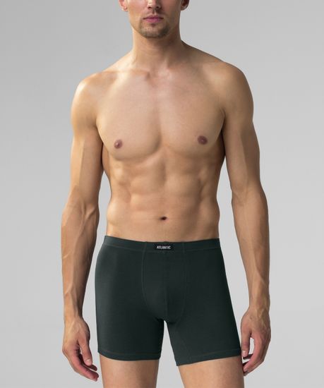 Трусы мужские боксеры удлиненные (2шт), Atlantic 2MH-173, хлопок, черный + изумрудный