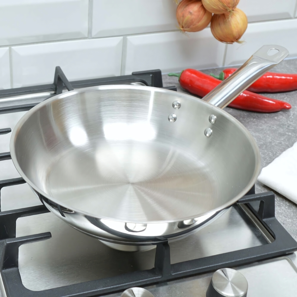 Сковорода 24см Общепит без крышки, корпус 0,6мм индукция ТРС 3,5мм