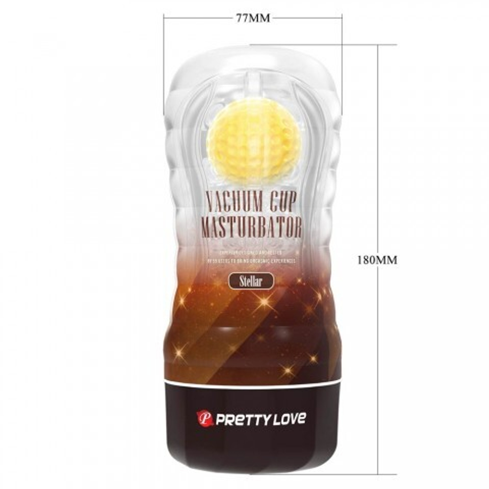 Мужской мастурбатор Stellar с внутренним стимулятором, желтый