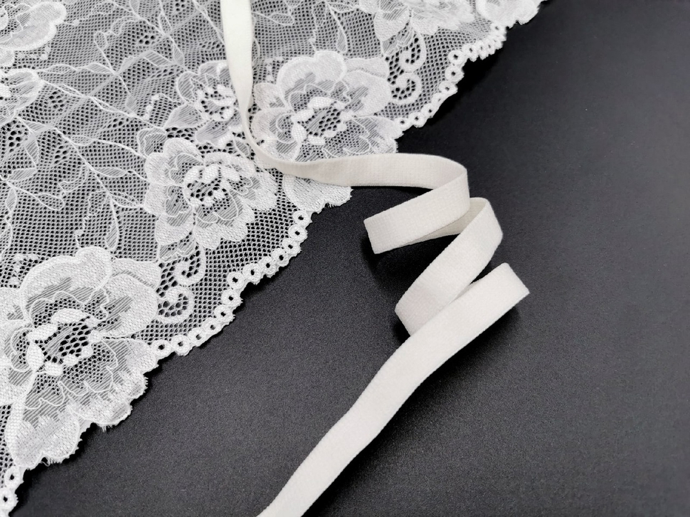 _Отделочная резинка без фестонов, 12 мм, молоко (Арт: OTR628/12-004), м