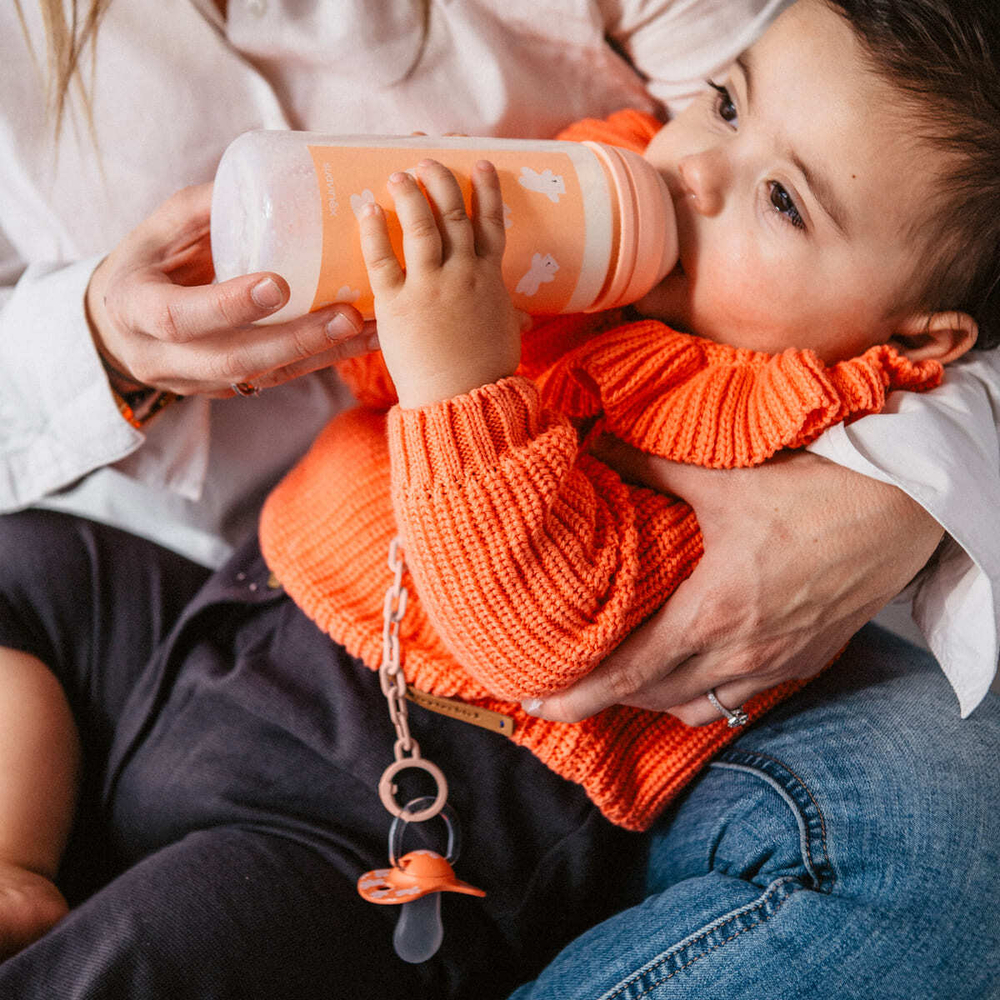 Бутылочка для кормления Suavinex Wild 360 мл розовая, 6 мес+