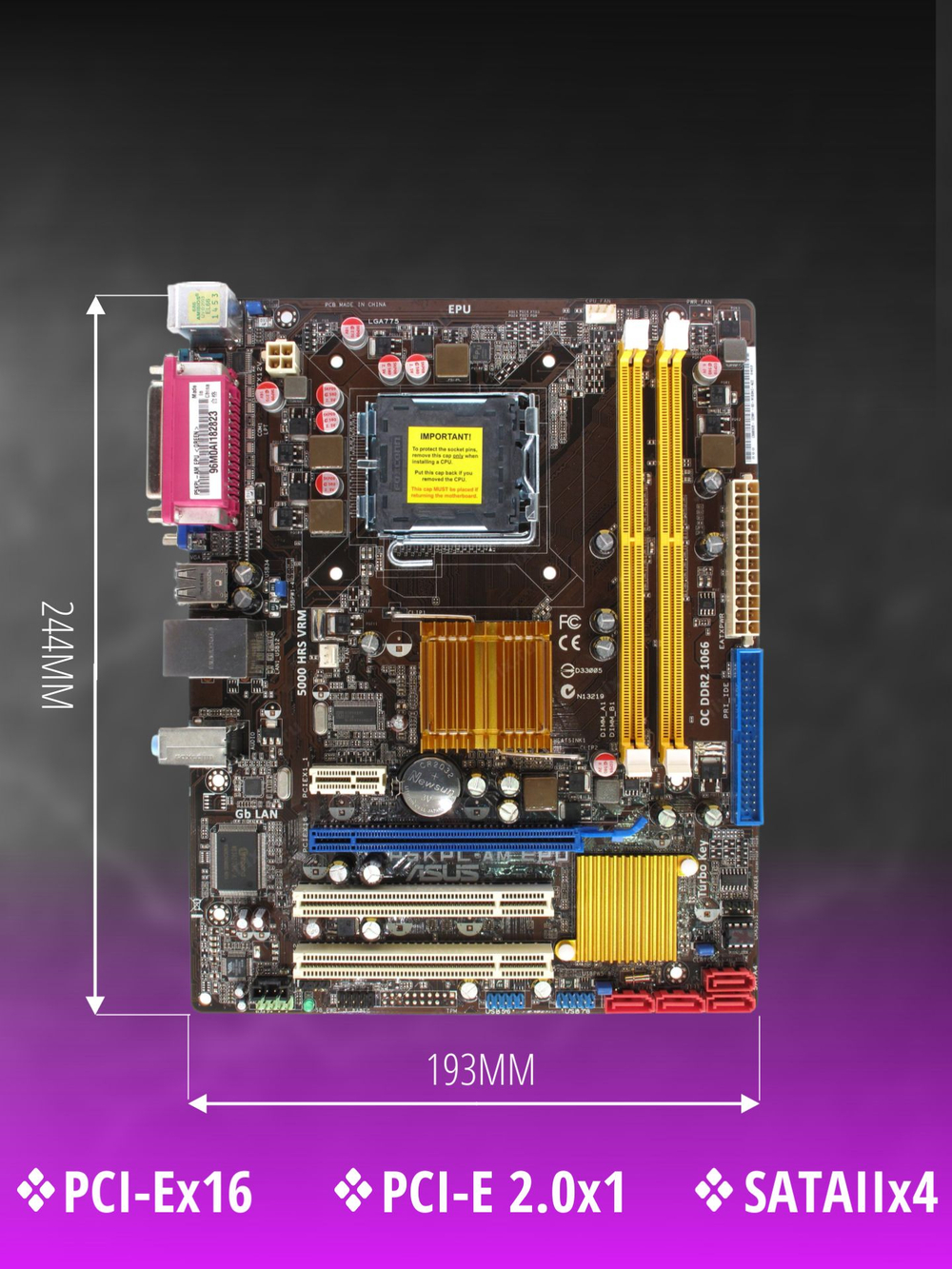 S-775 Материнская плата ASUS P5KPL-AM EPU. Товар уцененный