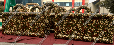 Коммерческий надувной батут "Лабиринт милитари" 12*8*2,5 м