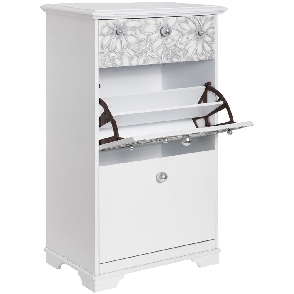 Тумба для обуви Терра-3 (с 3-мя ящиками) Айс Античное серебро