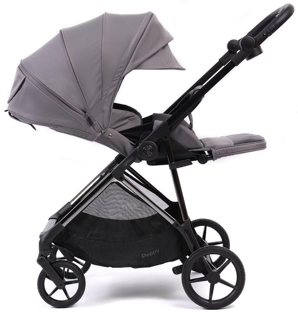 Прогулочная коляска Peppy Amici Grey рама Black Chrome