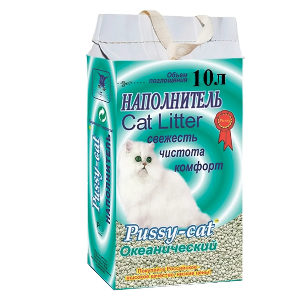 Наполнитель для кошек Pussy Cat Океанический впитывающий 10 л