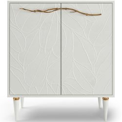 Комод Арт Колор leaves Классик Голд с 2 полками Белый опал