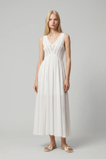 261LB3EDD White midi dress твинсет-1