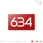 Номер на дверь 634, табличка на дверь для офиса, квартиры, кабинета, аудитории, склада, красная 120х70 мм, Айдентика Технолоджи