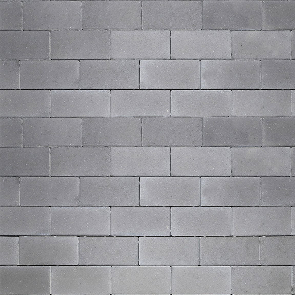 Тротуарная плитка ПРЯМОУГОЛЬНИК 200x100 мм - Стандарт Серый